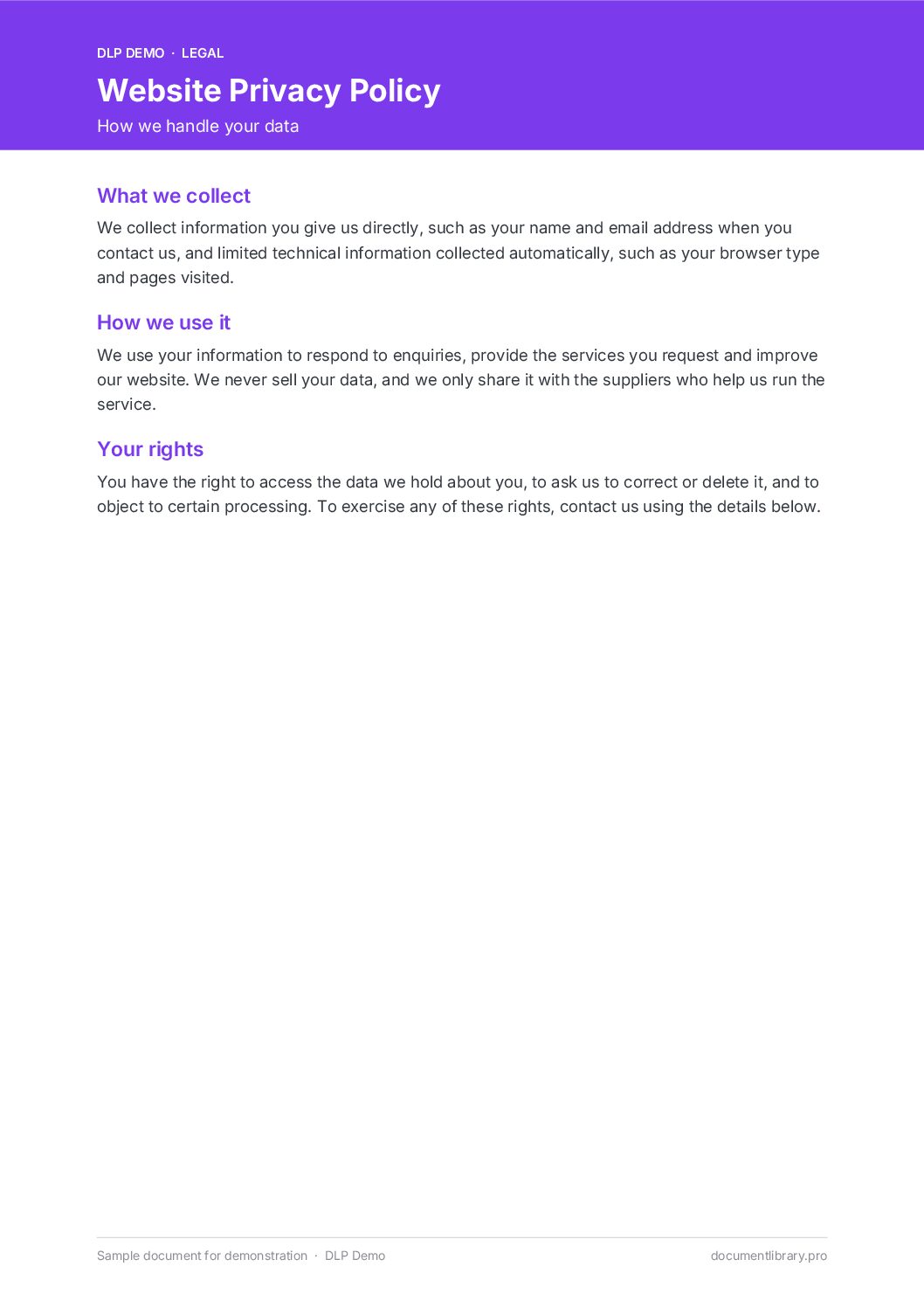 Website Privacy Policy