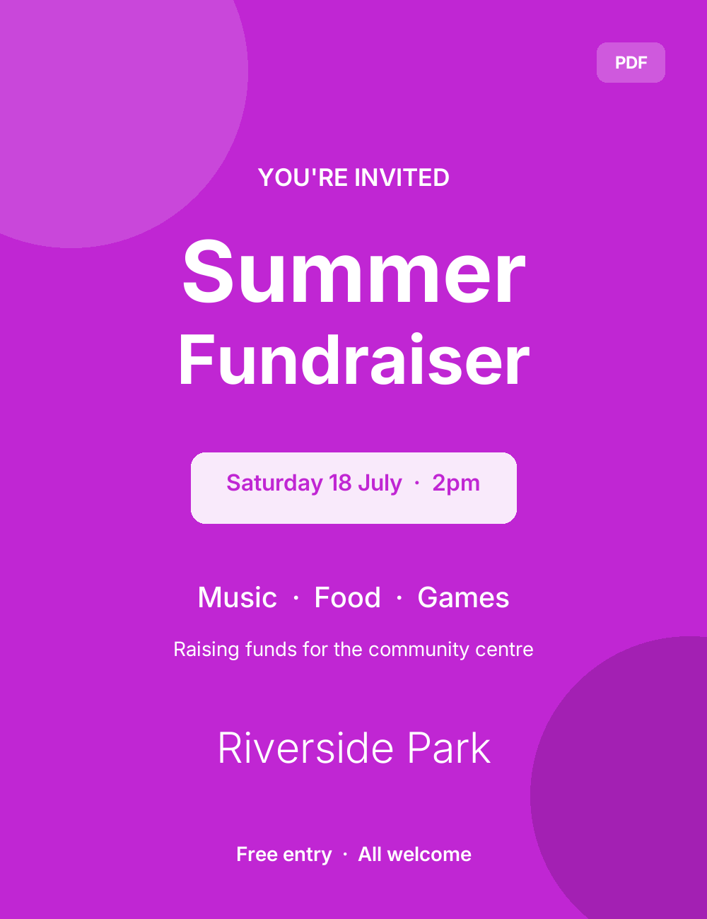 Summer Fundraiser Flyer